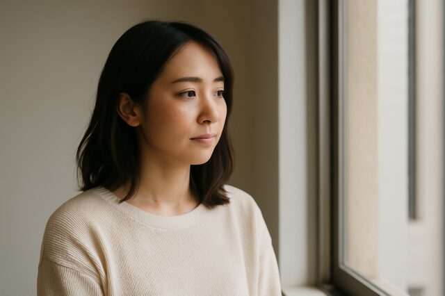 見守る女性