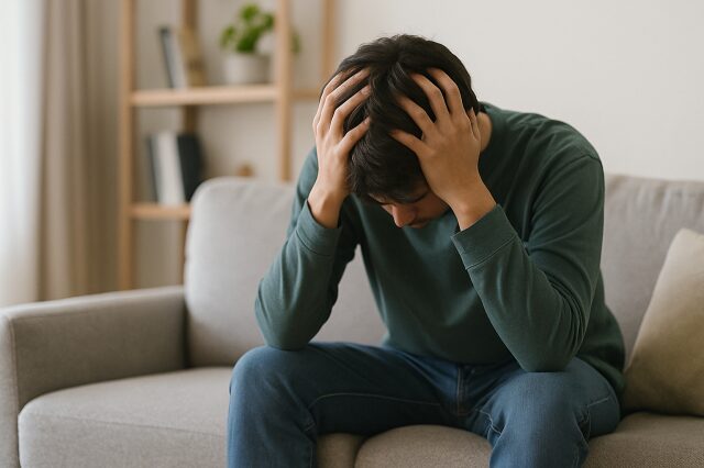 不安定な男性